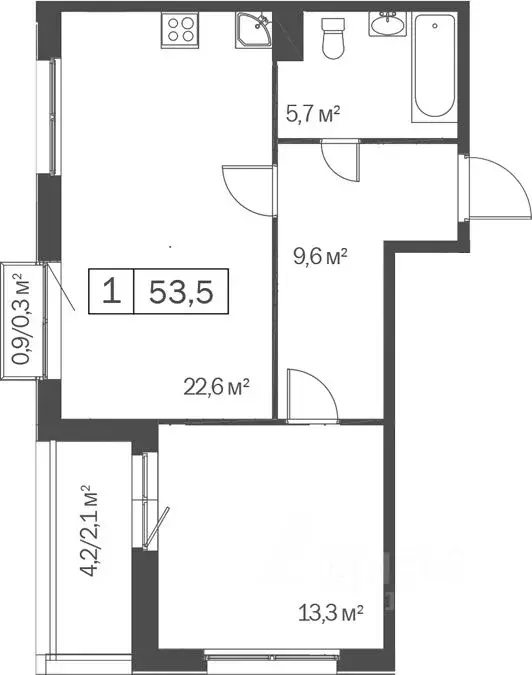 1-к кв. Новосибирская область, Кольцово рп Счастье в Кольцово жилой ... - Фото 2