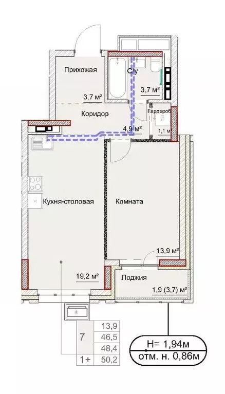 2-к кв. Удмуртия, Ижевск ул. Карла Либкнехта, 46 (48.2 м) - Фото 1