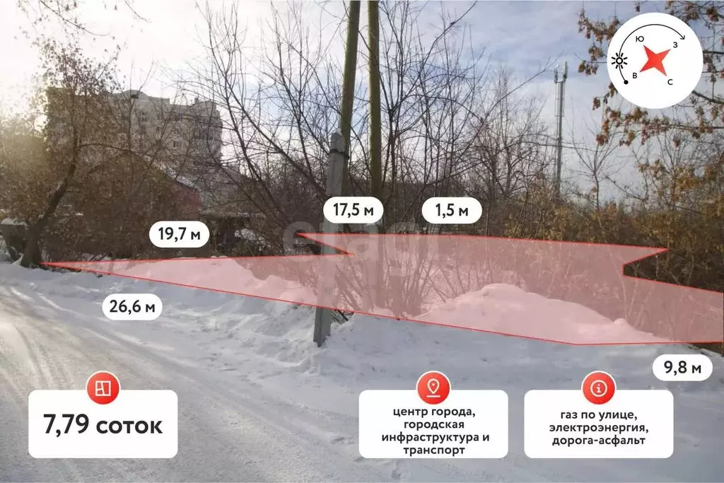 Участок в Тюмень, улица Чехова (7.79 м) - Фото 2