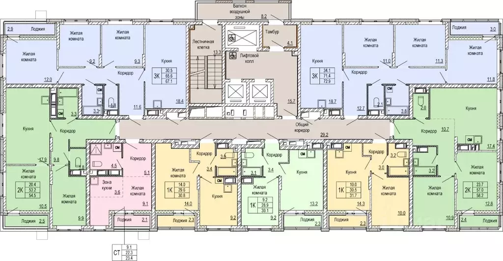 3-к кв. Нижегородская область, Нижний Новгород Кузнечиха Город жилой ... - Фото 2