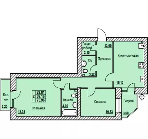 2-к кв. Ярославская область, Ярославль Северный жилрайон, 9-й мкр,  ... - Фото 1