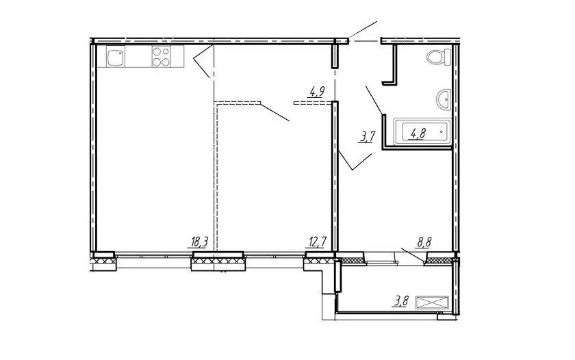 2-комнатная квартира: Тосненский район, посёлок Тельмана, Парковая ... - Фото 1