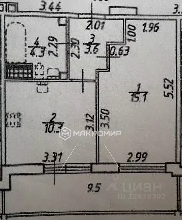 1-к кв. Санкт-Петербург Комендантский просп., 66к1 (33.3 м) - Фото 2