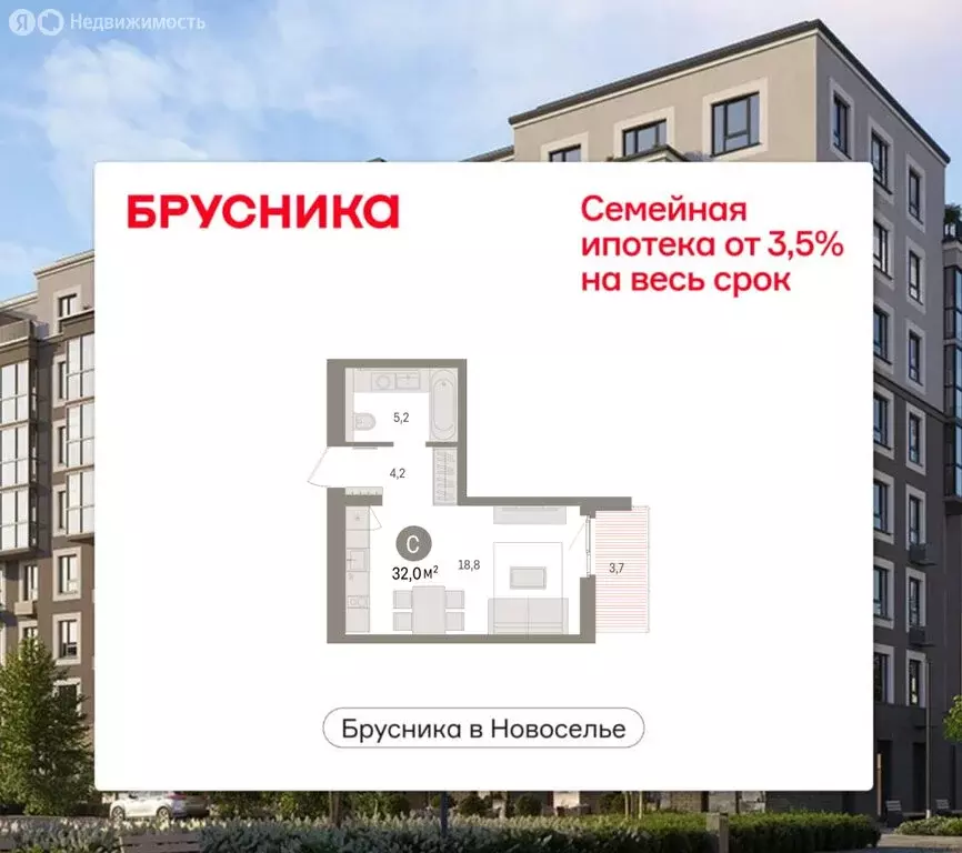 Квартира-студия: Ломоносовский район, Аннинское городское поселение, ... - Фото 1