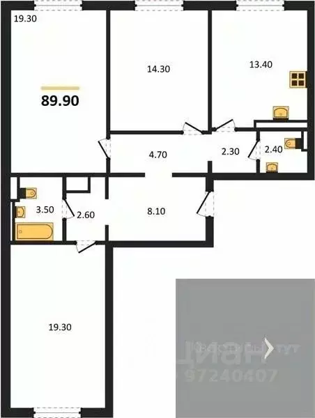 3-к кв. Воронежская область, Воронеж ул. Загоровского, 5/3 (89.9 м) - Фото 0