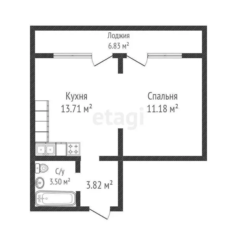 1-комнатная квартира: Новая Адыгея, Бжегокайская улица, 25/1к7 (33.2 ... - Фото 0