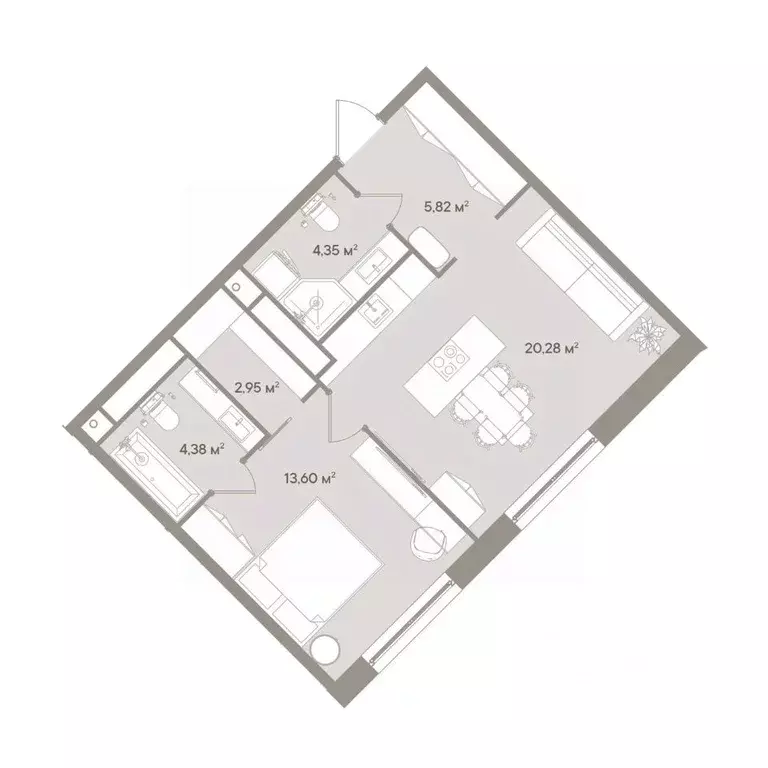 2-к кв. Москва 1-й Можайский туп., 8Ас15 (51.38 м) - Фото 1