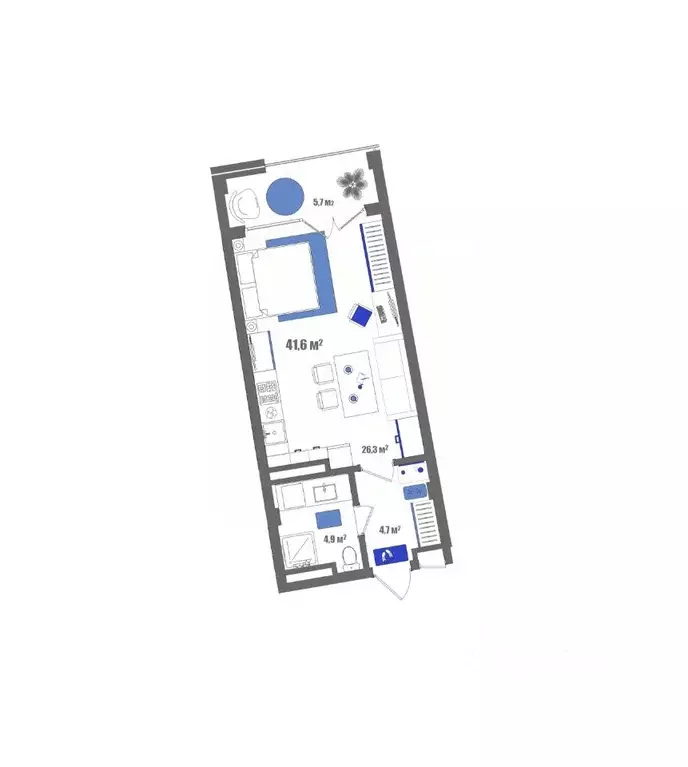 Студия Крым, Судак ул. Набережная, 75 (41.6 м) - Фото 1