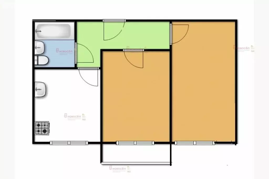 2-комнатная квартира: Первоуральск, улица Вайнера, 19 (38 м) - Фото 1