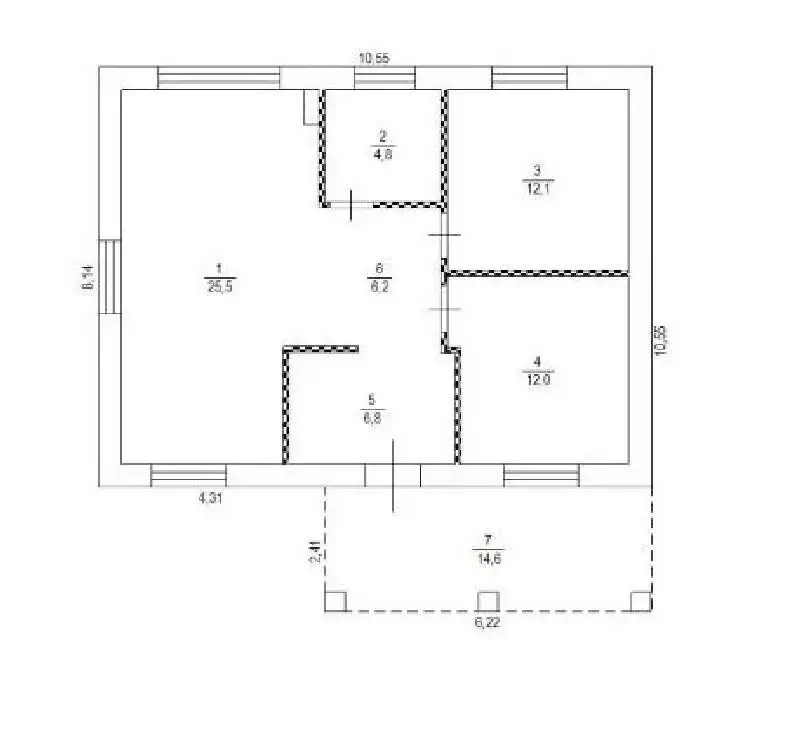 Дом в Зеленодольск, Йошкар-Олинская улица (76.6 м) - Фото 1