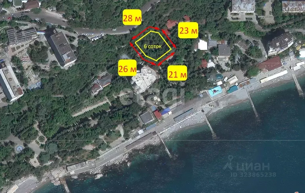 Участок в Крым, Ялта муниципальный округ, Кореиз пгт, пос. Мисхор  ... - Фото 1