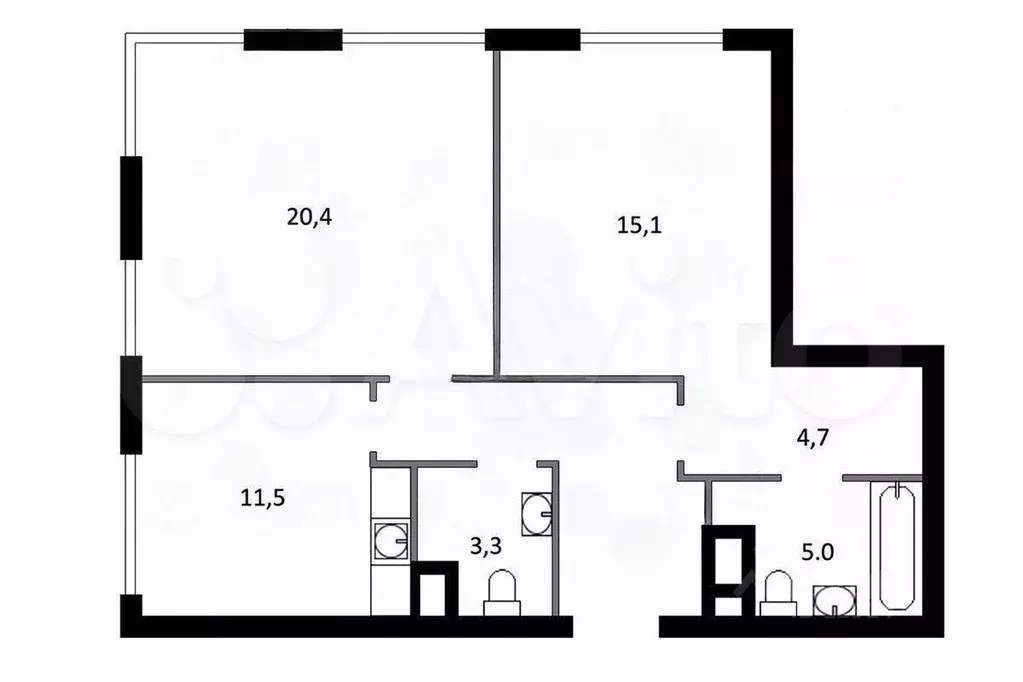 3-к. квартира, 70 м, 3/14 эт. - Фото 0