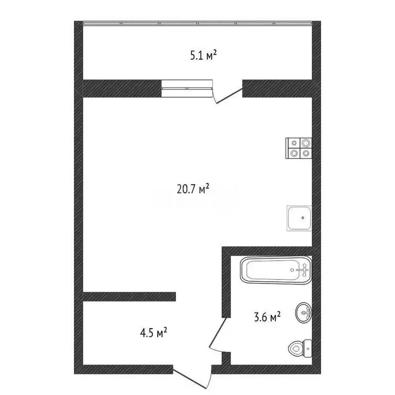 Квартира-студия: Нижний Новгород, улица Коммуны, 16 (25.9 м) - Фото 0