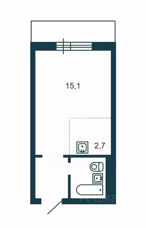 Студия Новосибирская область, Новосибирск ул. Петухова, 101/1 (22.0 м) - Фото 2