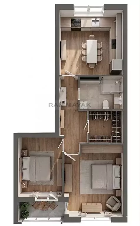 2-комнатная квартира: Майкоп, улица К.А. Васильева, 1к5 (60 м) - Фото 1