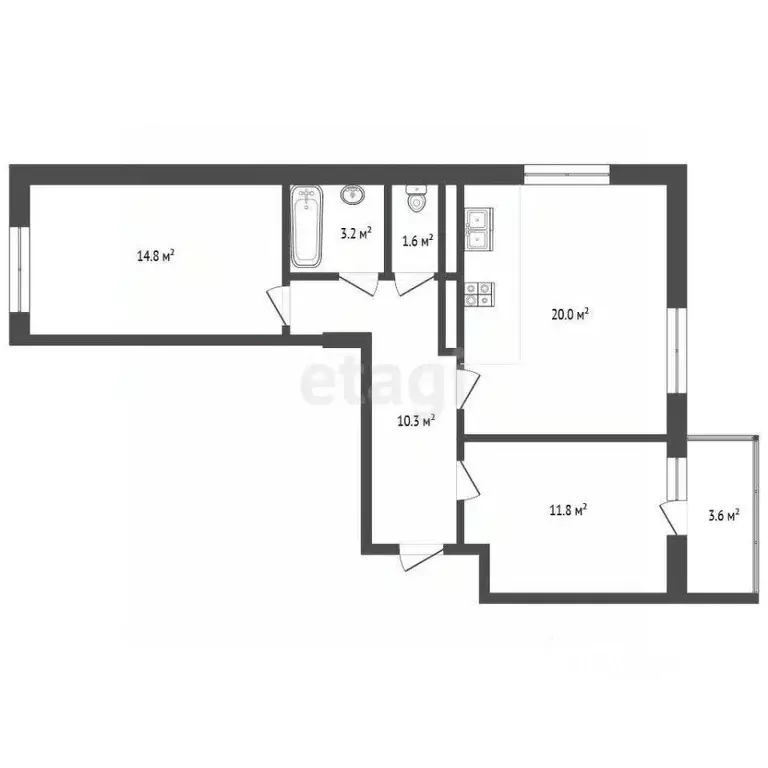 2-к кв. Ростовская область, Ростов-на-Дону Магнитогорская ул., 1А ... - Фото 2