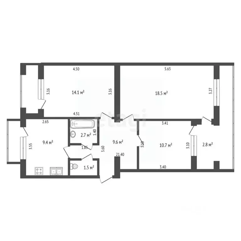 3-к кв. Крым, Феодосия ул. Дружбы, 38 (72.2 м) - Фото 2