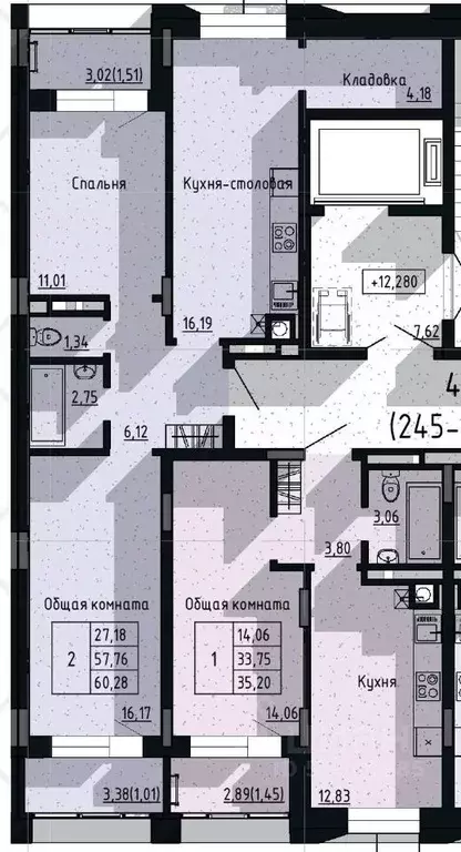 2-к кв. Саха (Якутия), Якутск пос. Геологов,  (60.28 м) - Фото 1