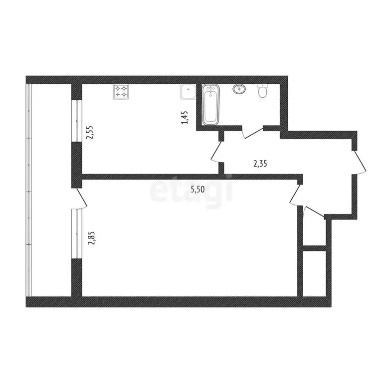 1-комнатная квартира: Белгород, улица Попова, 68А (33 м) - Фото 0