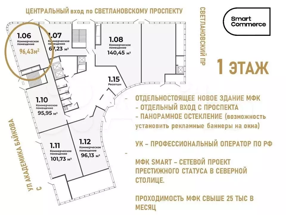 Помещение с витражным остеклением, 96.43 м - Фото 0