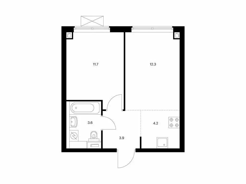 1-комнатная квартира: Владивосток, жилой комплекс Борисенко 48 (35.7 ... - Фото 1