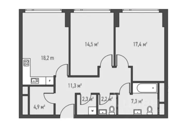 2-к кв. Москва Мичуринский просп., 56 (78.0 м) - Фото 0