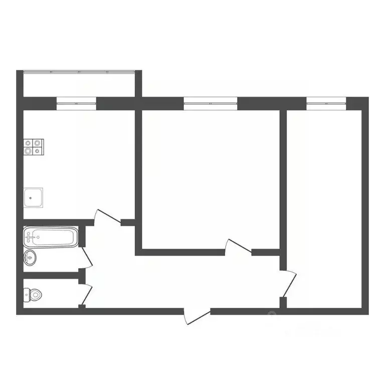 2-к кв. Тульская область, Тула ул. Максима Горького, 10 (43.0 м) - Фото 2