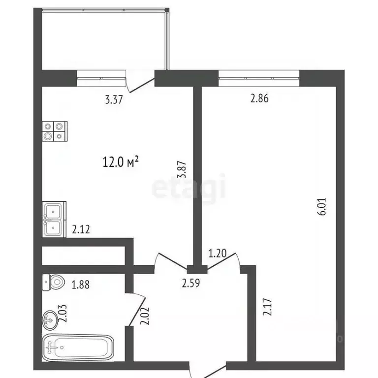 1-к кв. Тюменская область, Тюмень ул. Тальниковая, 3 (36.0 м) - Фото 1