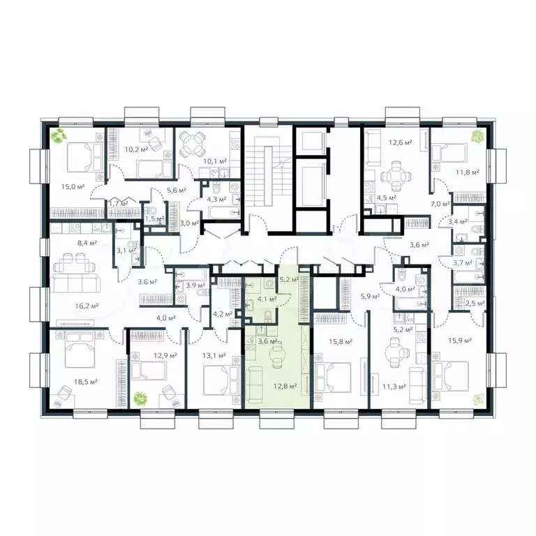 Квартира-студия, 25,7 м, 11/12 эт. - Фото 1