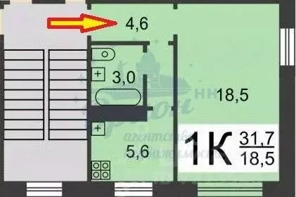 1-к кв. Нижегородская область, Нижний Новгород Сормовское ш., 11 (32.0 ... - Фото 2