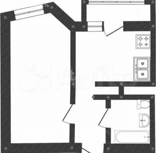 1-комнатная квартира: Вологда, улица Гагарина, 82А (27.9 м) - Фото 0