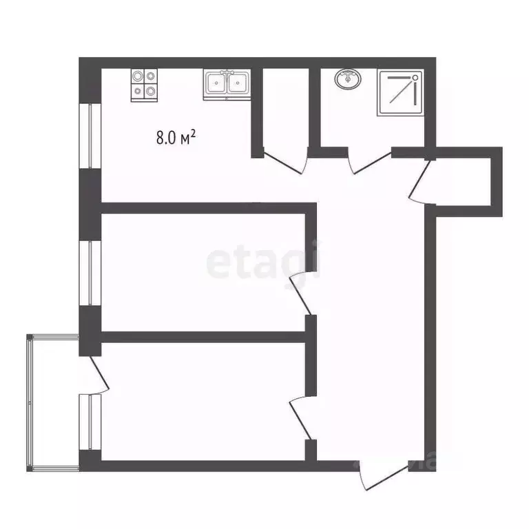 2-к кв. Коми, Сыктывкар ул. Морозова, 132 (50.8 м) - Фото 1