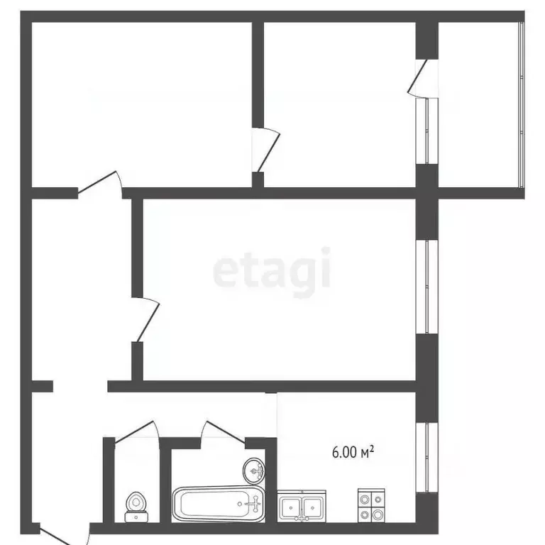 3-к кв. Владимирская область, Муром Муромская ул., 25 (49.8 м) - Фото 1
