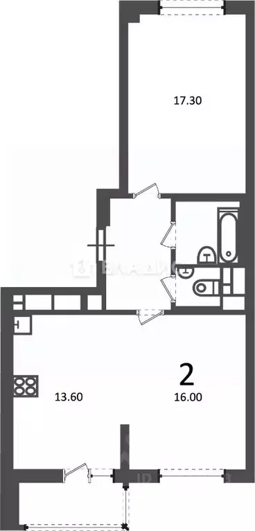 2-к кв. Москва Кусковская ул., 12/1 (57.7 м) - Фото 2