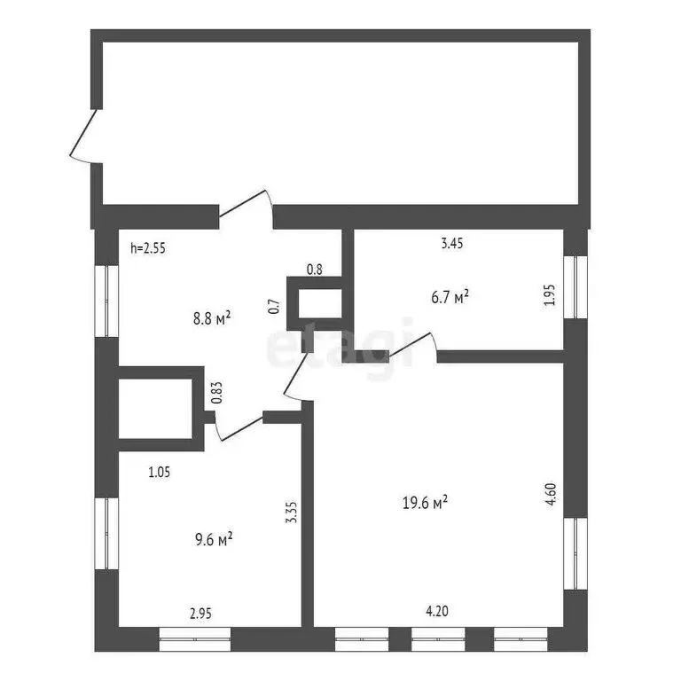 Дом в село Заводопетровское, улица Республики (44 м) - Фото 2