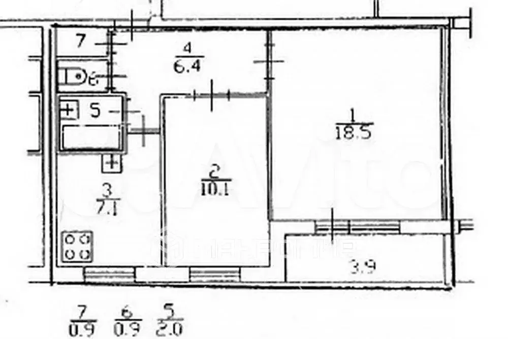 2-к. квартира, 45,9 м, 6/9 эт. - Фото 0