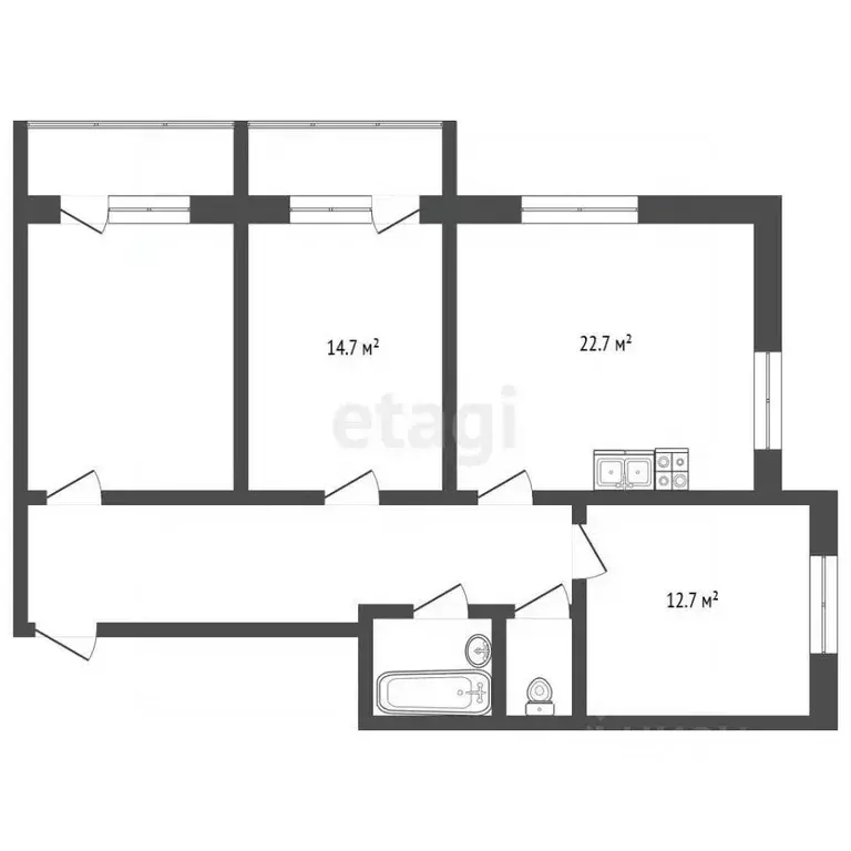 3-к кв. Московская область, Коломна ул. Ленина, 157 (97.8 м) - Фото 2