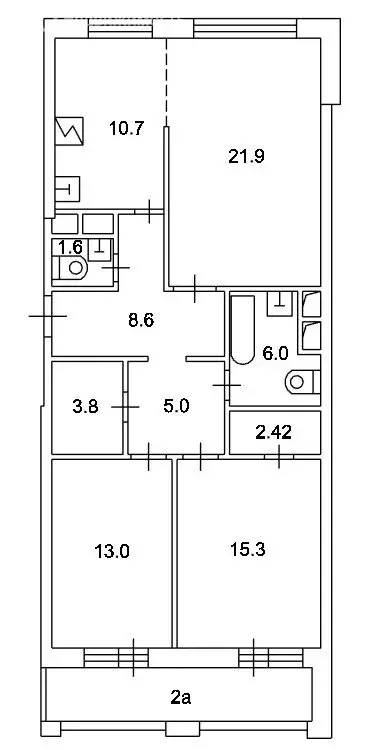 3-комнатная квартира: Москва, Новогиреевская улица, 5 (86.6 м) - Фото 1
