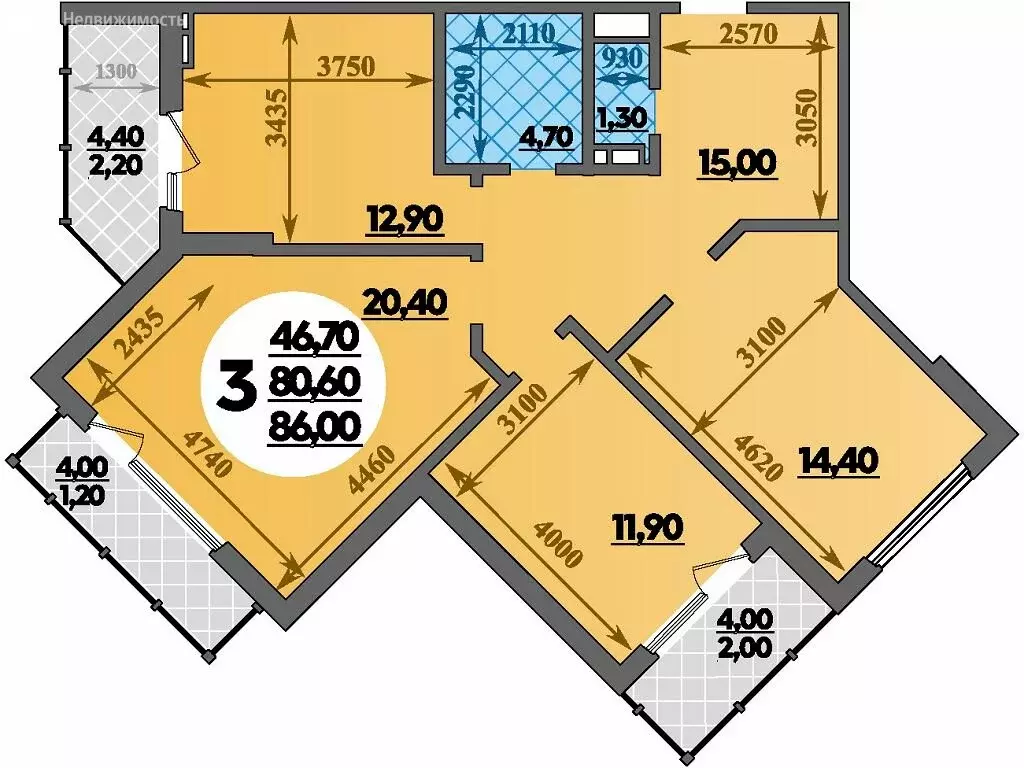 3-комнатная квартира: Краснодар, улица Героев-Разведчиков, 11/1 (86 м) - Фото 0