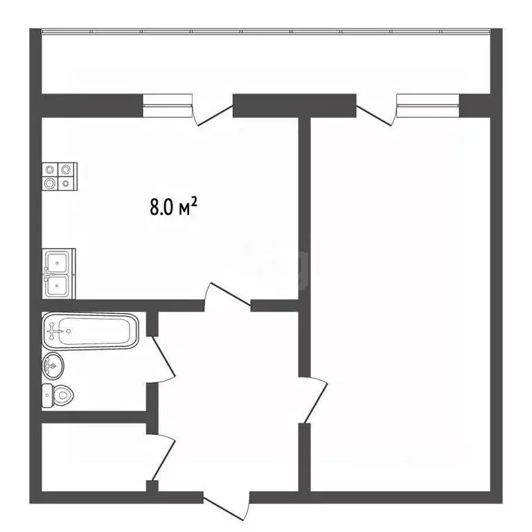 1-к кв. Владимирская область, Муром Комсомольская ул., 46 (34.0 м) - Фото 1