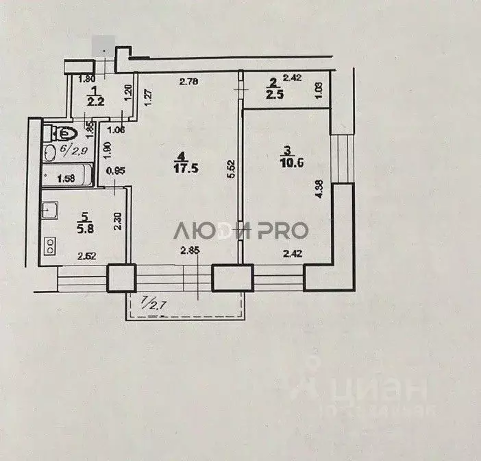 2-к кв. Башкортостан, Уфа Интернациональная ул., 125 (41.5 м) - Фото 1