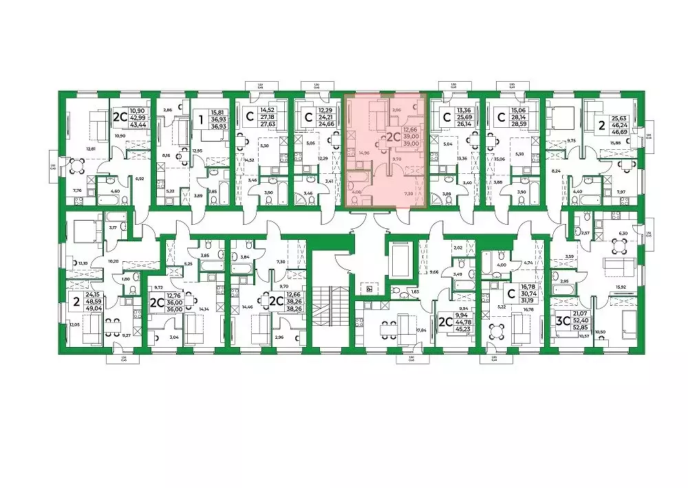 1-комнатная квартира: Зубово, жилой комплекс Зубово Лайф Гарден, 9 (39 ... - Фото 2