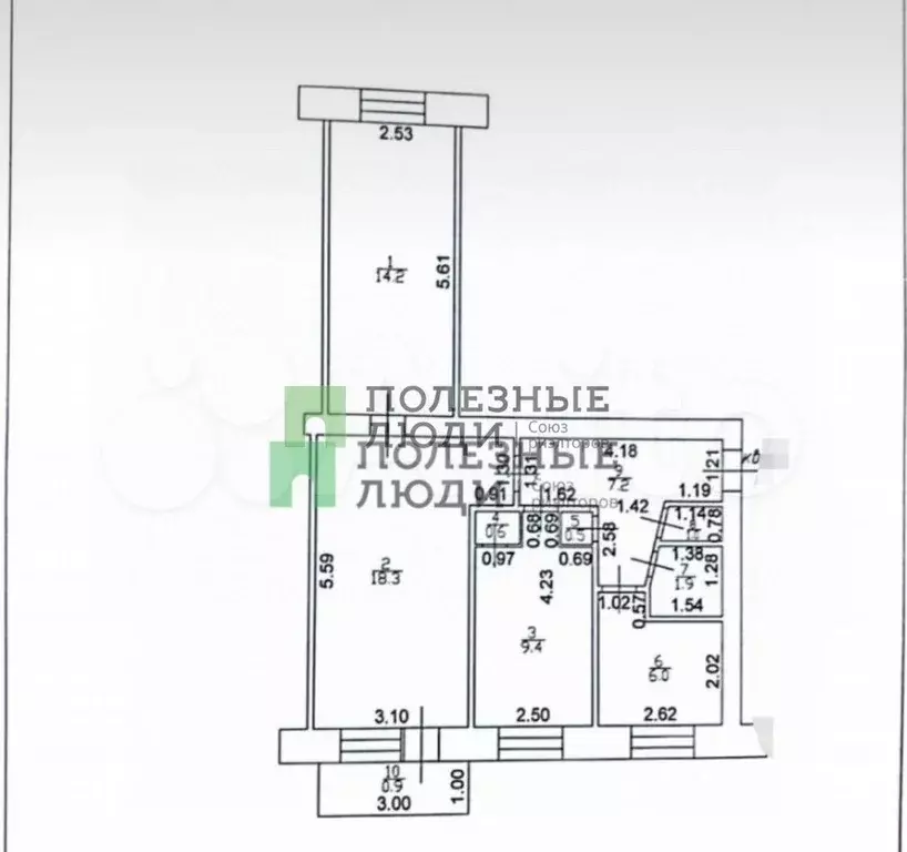 3-к. квартира, 60 м, 5/5 эт. - Фото 0