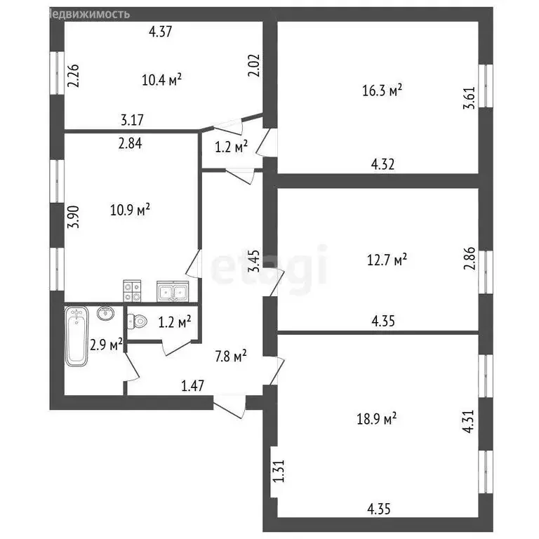 4-комнатная квартира: Санкт-Петербург, 14-я линия Васильевского ... - Фото 1