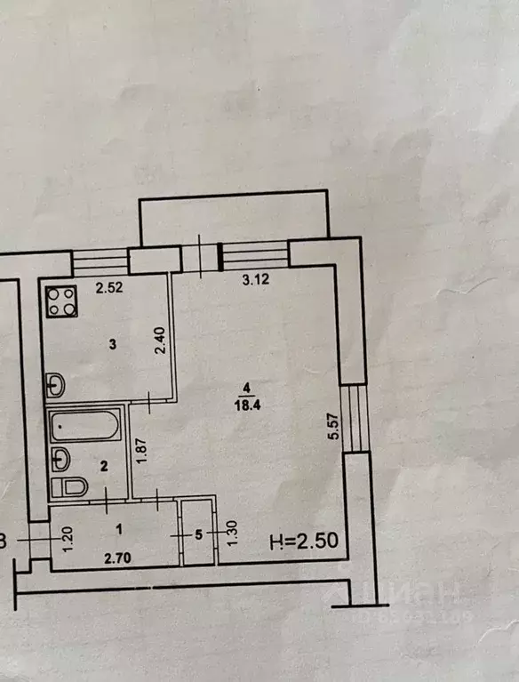 1-к кв. Волгоградская область, Волжский просп. Имени Ленина, 80 (31.1 ... - Фото 2