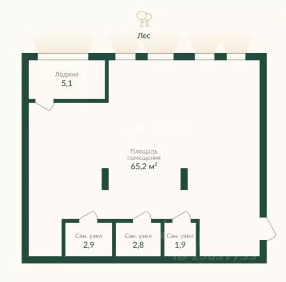 2-к кв. омская область, омск ул. красный путь, 155к2 (78.0 м) - Фото 1