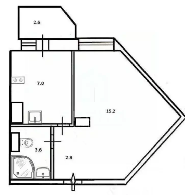 1-к кв. санкт-петербург ул. димитрова, 3к1 (28.7 м) - Фото 0