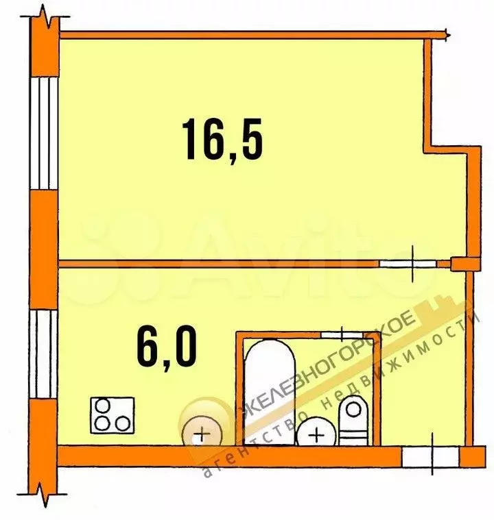 1-к. квартира, 30,5 м, 5/5 эт. - Фото 0