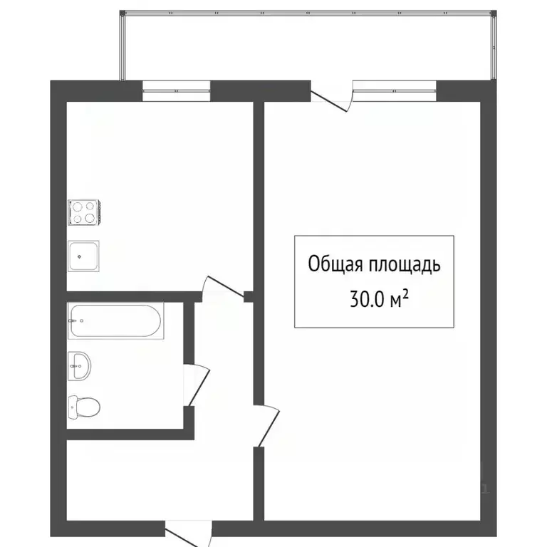 1-к кв. Томская область, Томский район, с. Томское ул. Маяковского, 20 ... - Фото 2