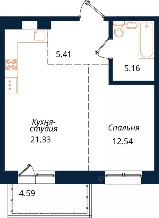 1-к кв. Иркутская область, Иркутск ул. Юрия Левитанского, 12/1 (49.0 ... - Фото 1